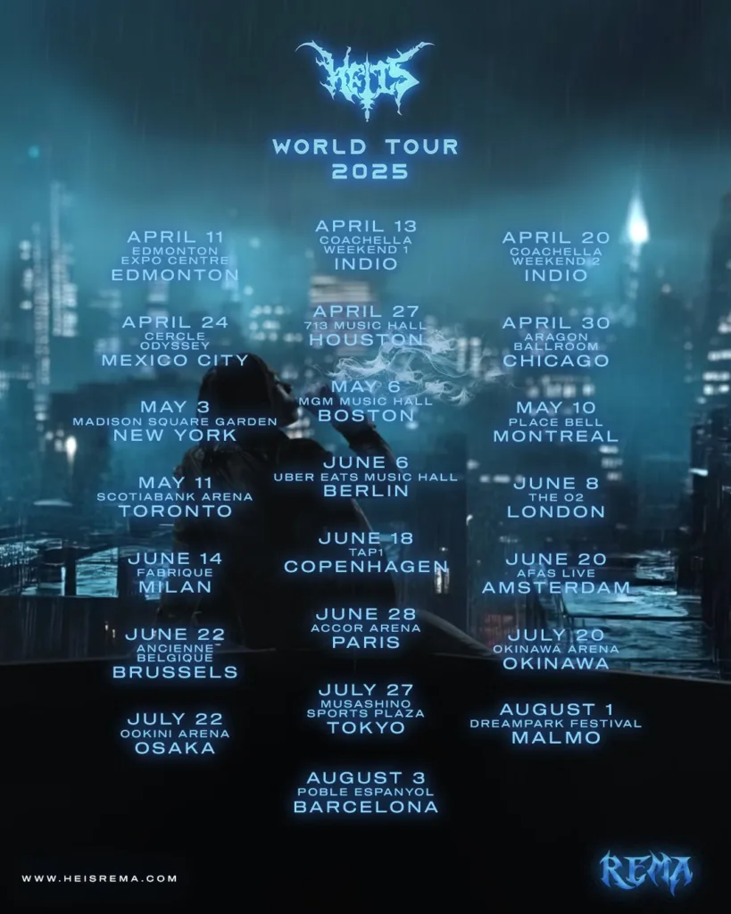 Rema's World Tour Flyer